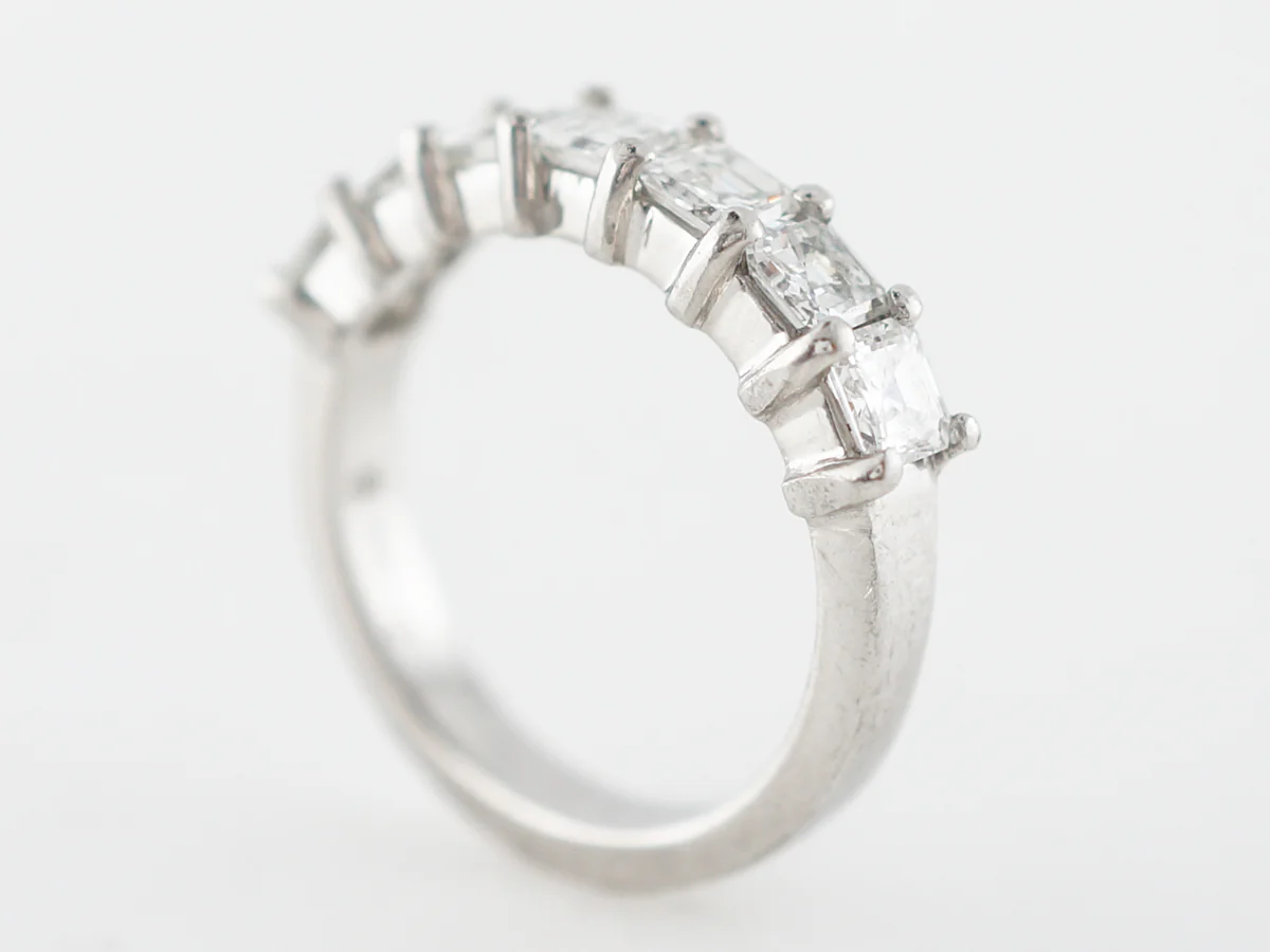 Wedding Band Modern 1.40 Asscher Cut Diamonds in Platinum - Image 5