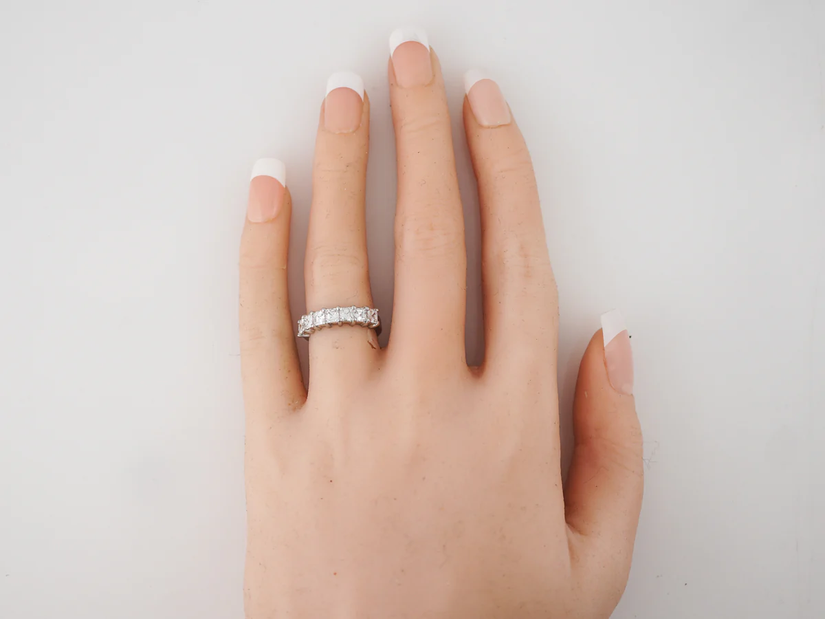 Wedding Band Modern 1.40 Asscher Cut Diamonds in Platinum - Image 6
