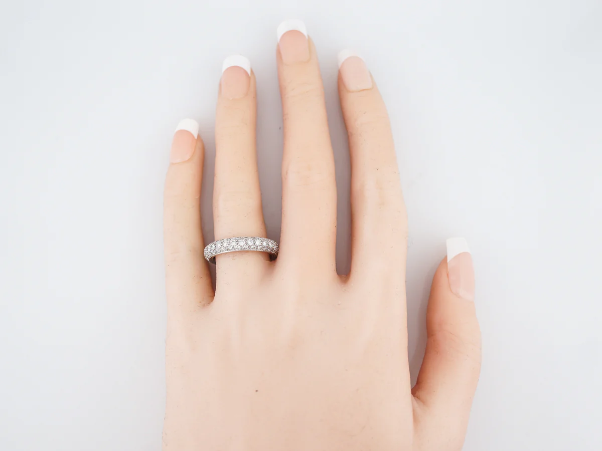 Wedding Band Modern 1.80 Round Brilliant Cut Diamonds in 18K White Gold - Image 3