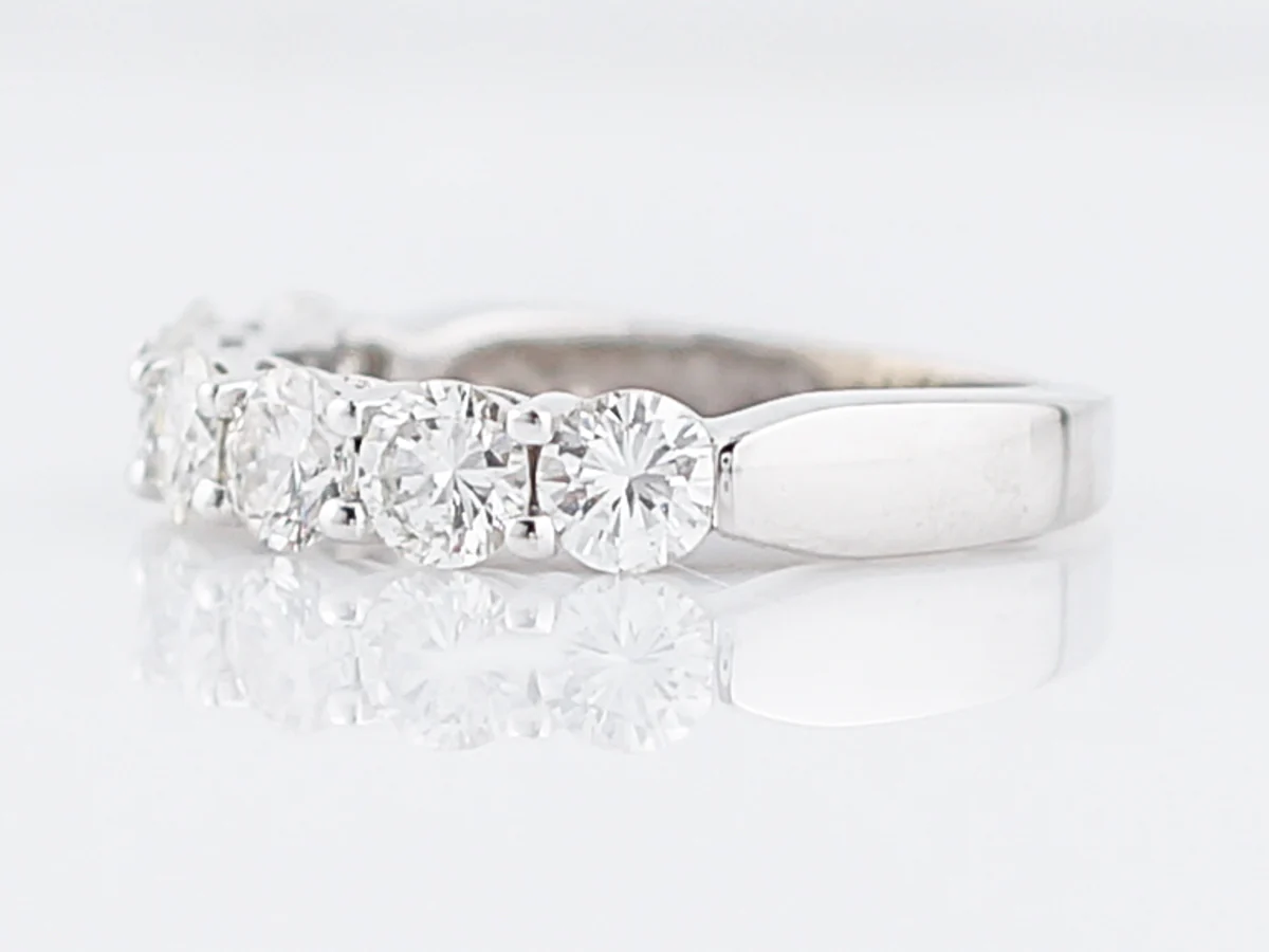 Wedding Band Modern 1.83 Round Brilliant Cut Diamonds in 14k White Gold - Image 2