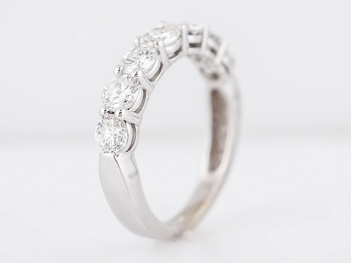 Wedding Band Modern 1.83 Round Brilliant Cut Diamonds in 14k White Gold - Image 4