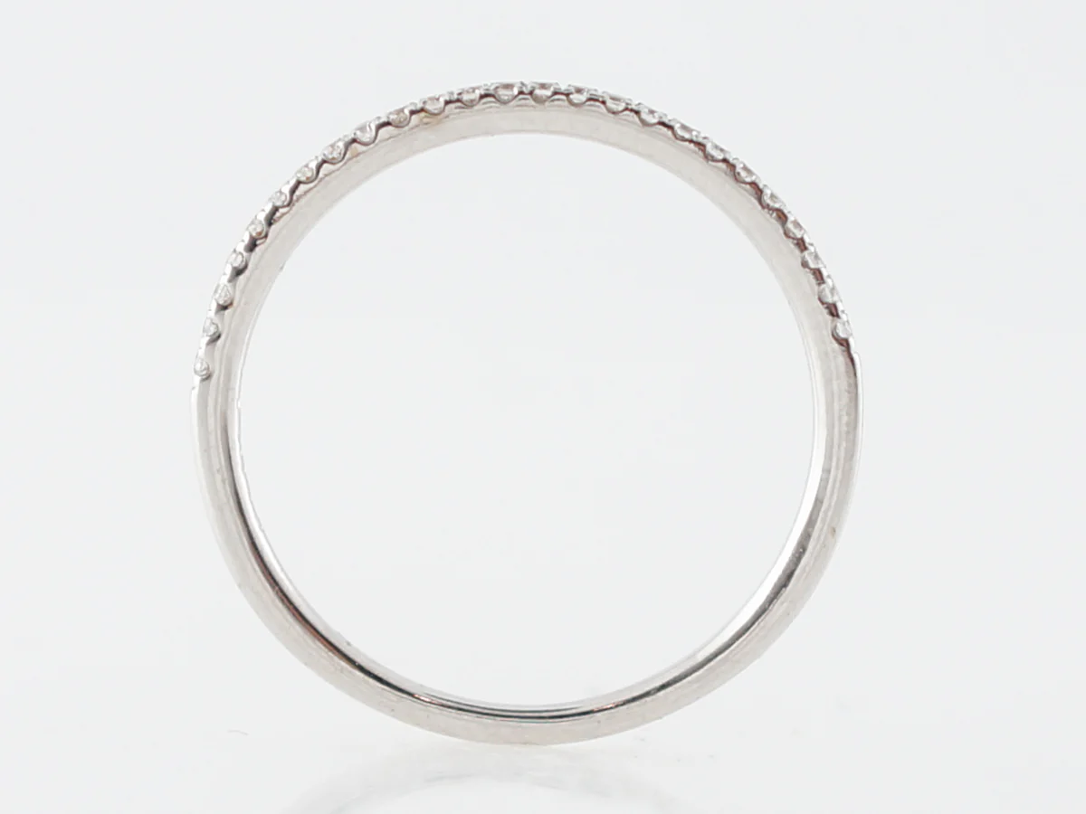Wedding Band Modern .14 Round Brilliant Cut Diamonds in 18k White Gold - Image 4