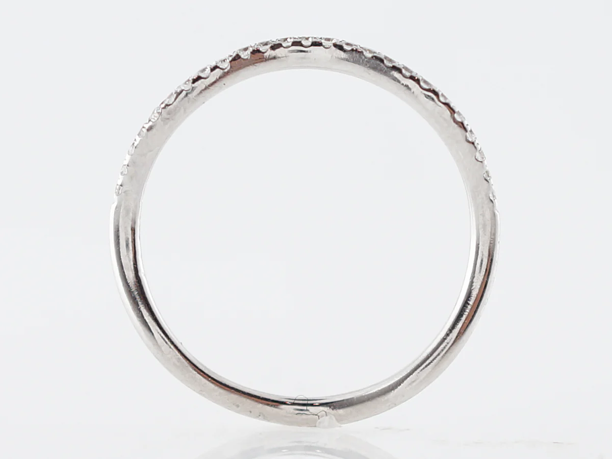 Wedding Band Modern .15 Round Brilliant Cut Diamonds in 18k White Gold - Image 4