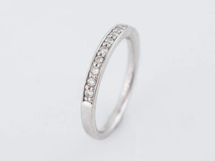 Wedding Band Modern .17 Round Brilliant Cut Diamonds in 14k White Gold - Image 5