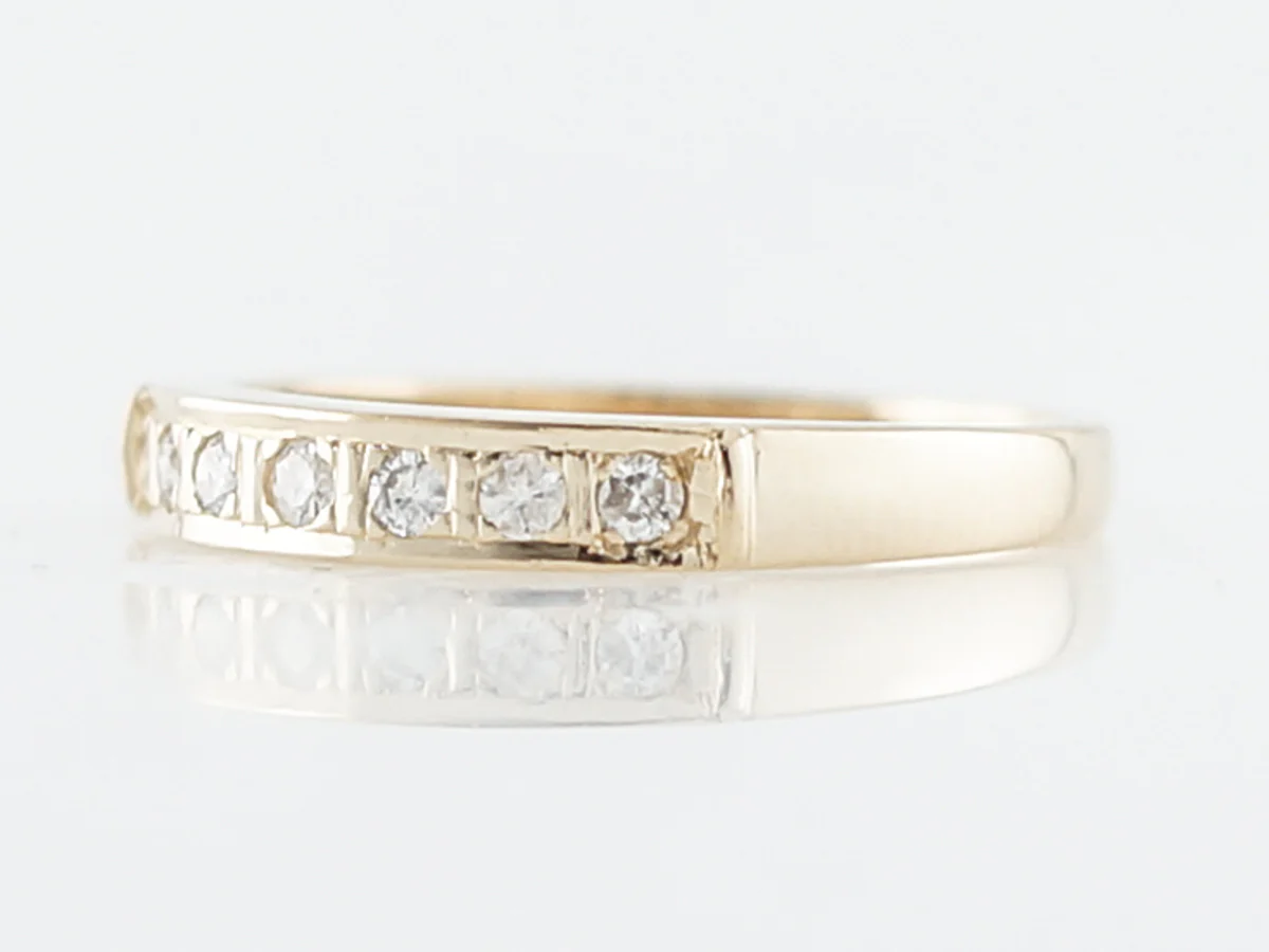 Wedding Band Modern .21 Round Brilliant Cut Diamonds in 14k Yellow Gold - Image 2