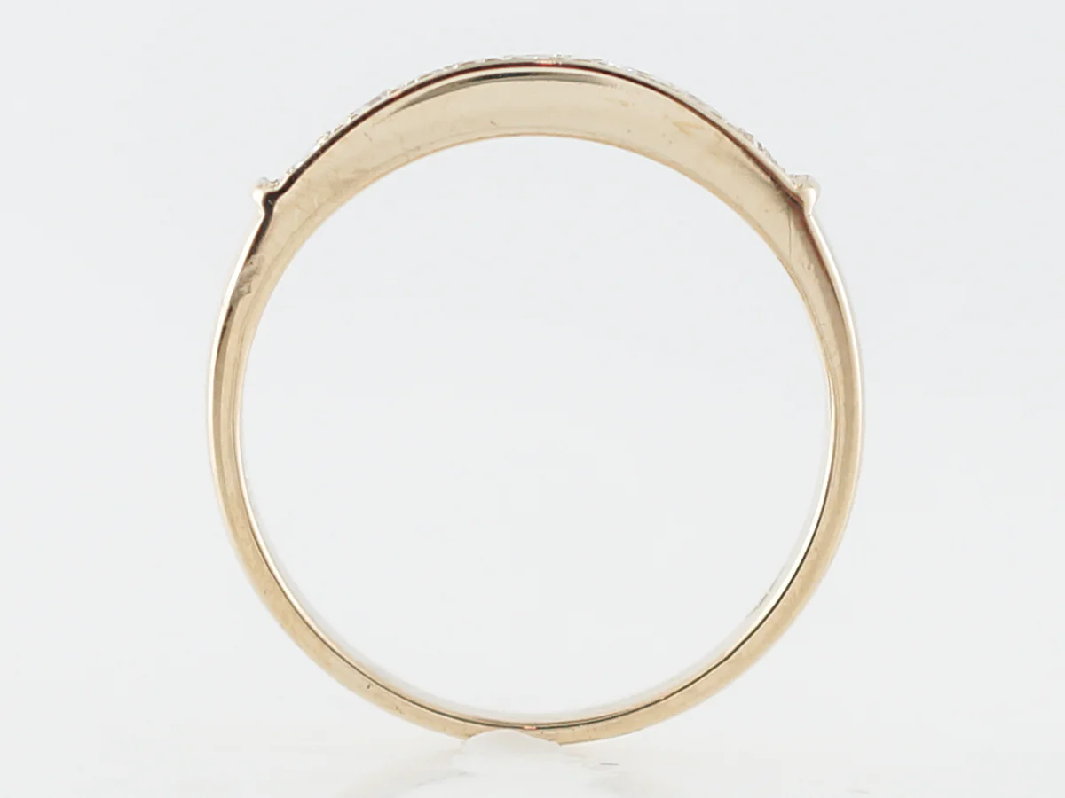 Wedding Band Modern .21 Round Brilliant Cut Diamonds in 14k Yellow Gold - Image 4