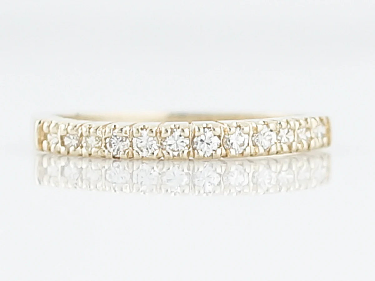 Wedding Band Modern .24 Round Brilliant Cut Diamond in 14K Yellow Gold