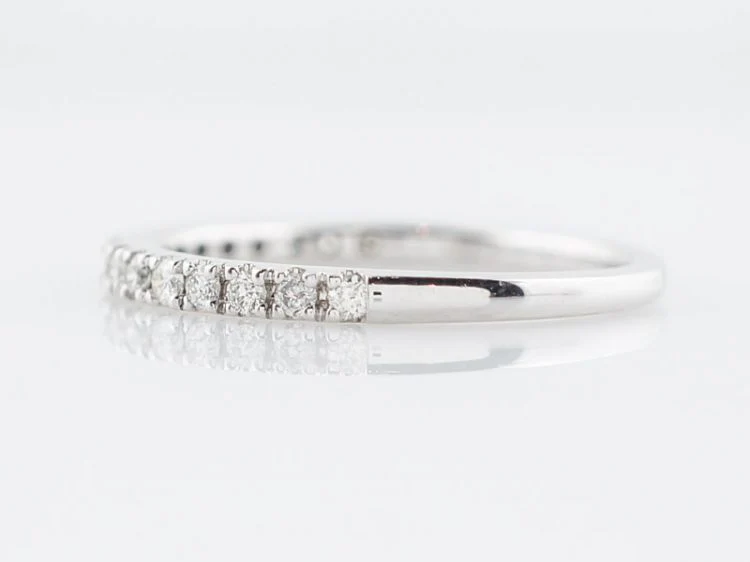 Wedding Band Modern .25 Round Brilliant Cut Diamonds in 14k White Gold - Image 2