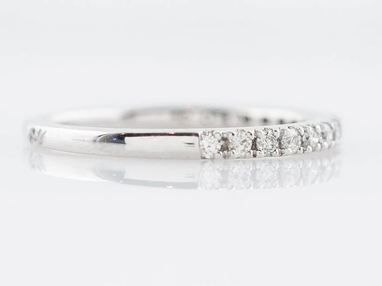 Wedding Band Modern .25 Round Brilliant Cut Diamonds in 14k White Gold - Image 3