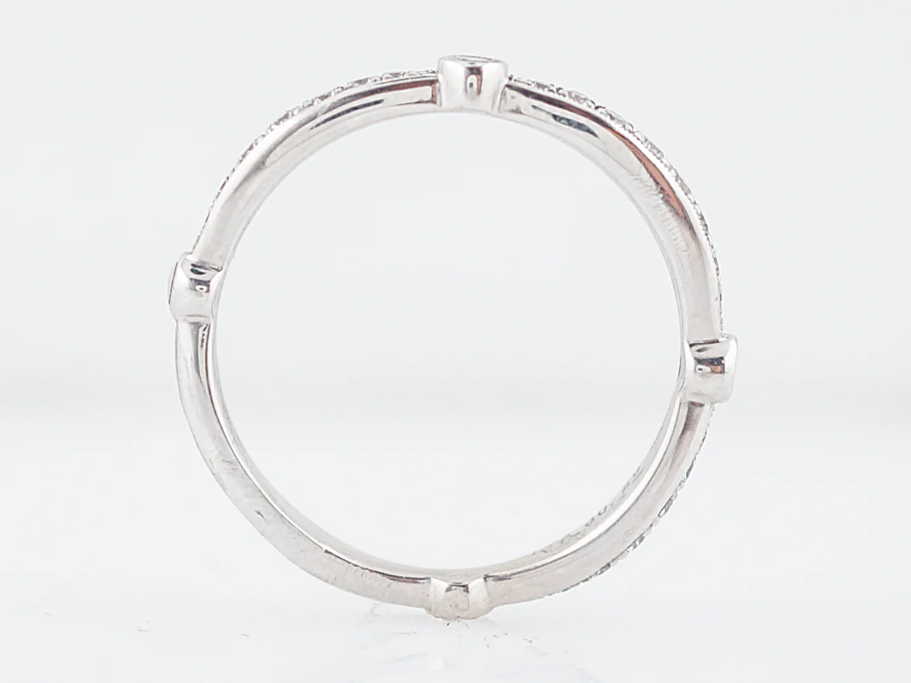Wedding Band Modern .25 Round Brilliant Cut Diamonds in 18k White Gold - Image 3