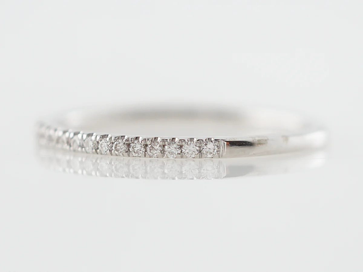 Wedding Band Modern .27 Round Brilliant Cut Diamonds in 14k White Gold - Image 2