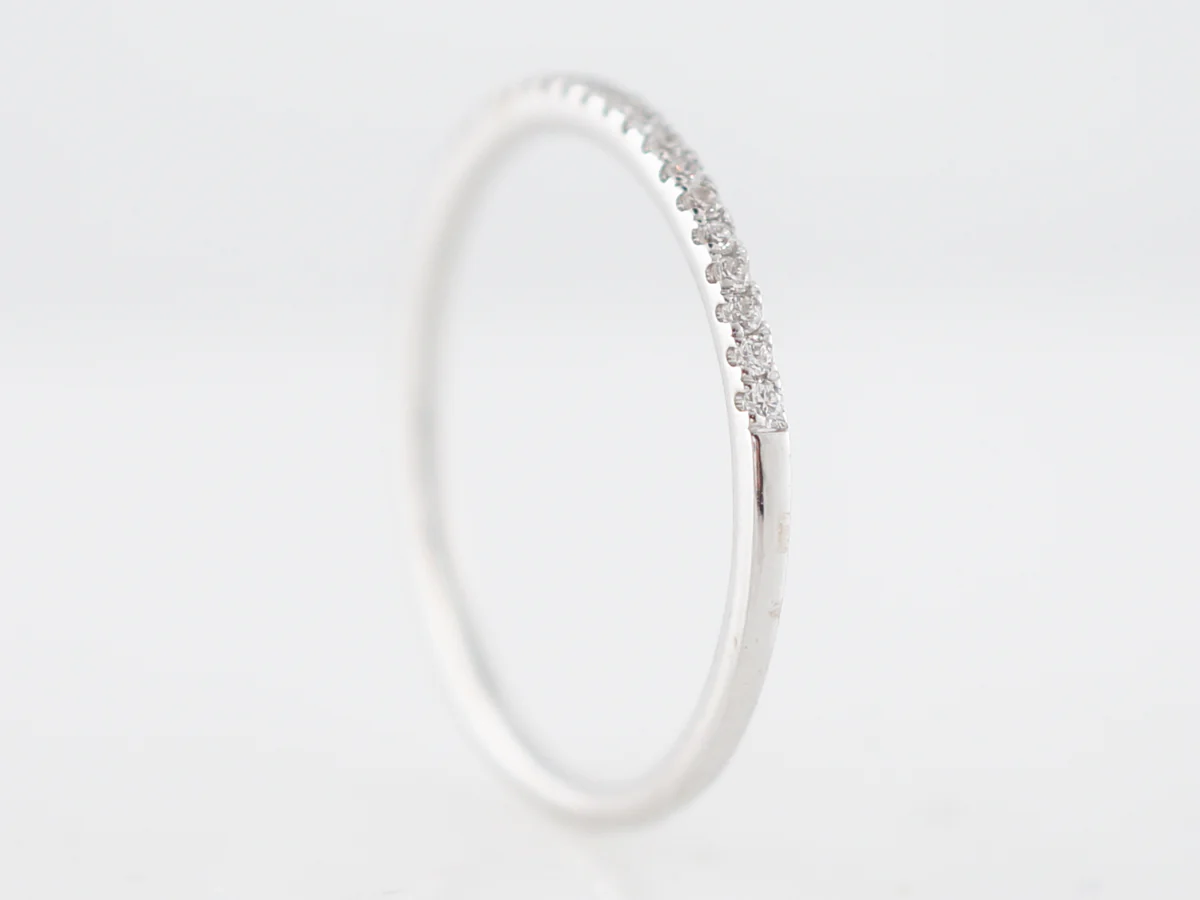 Wedding Band Modern .27 Round Brilliant Cut Diamonds in 14k White Gold - Image 5