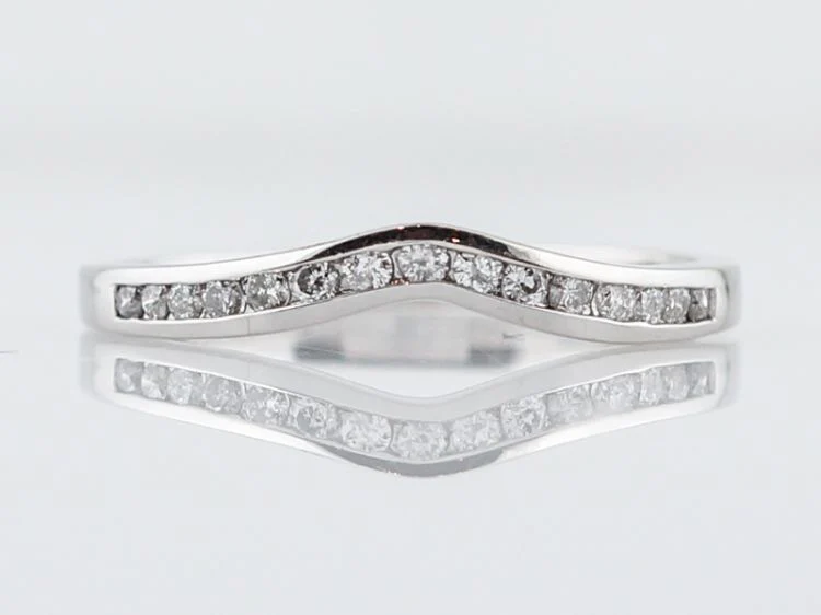 Wedding Band Modern .30 Round Brilliant Cut Diamonds in 14k White Gold