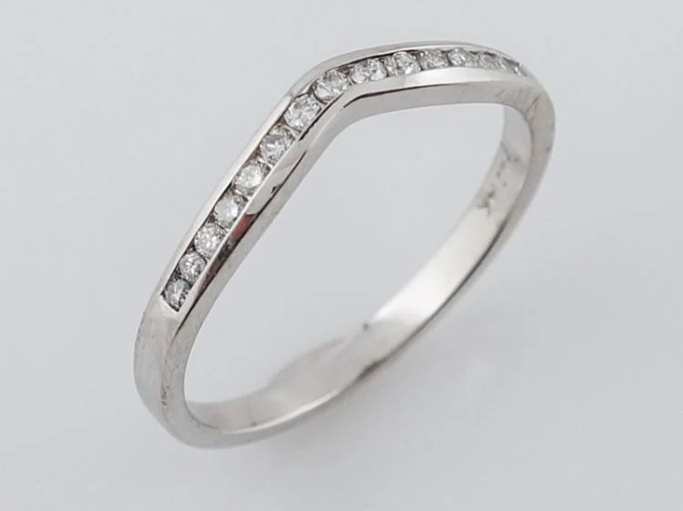 Wedding Band Modern .30 Round Brilliant Cut Diamonds in 14k White Gold - Image 5