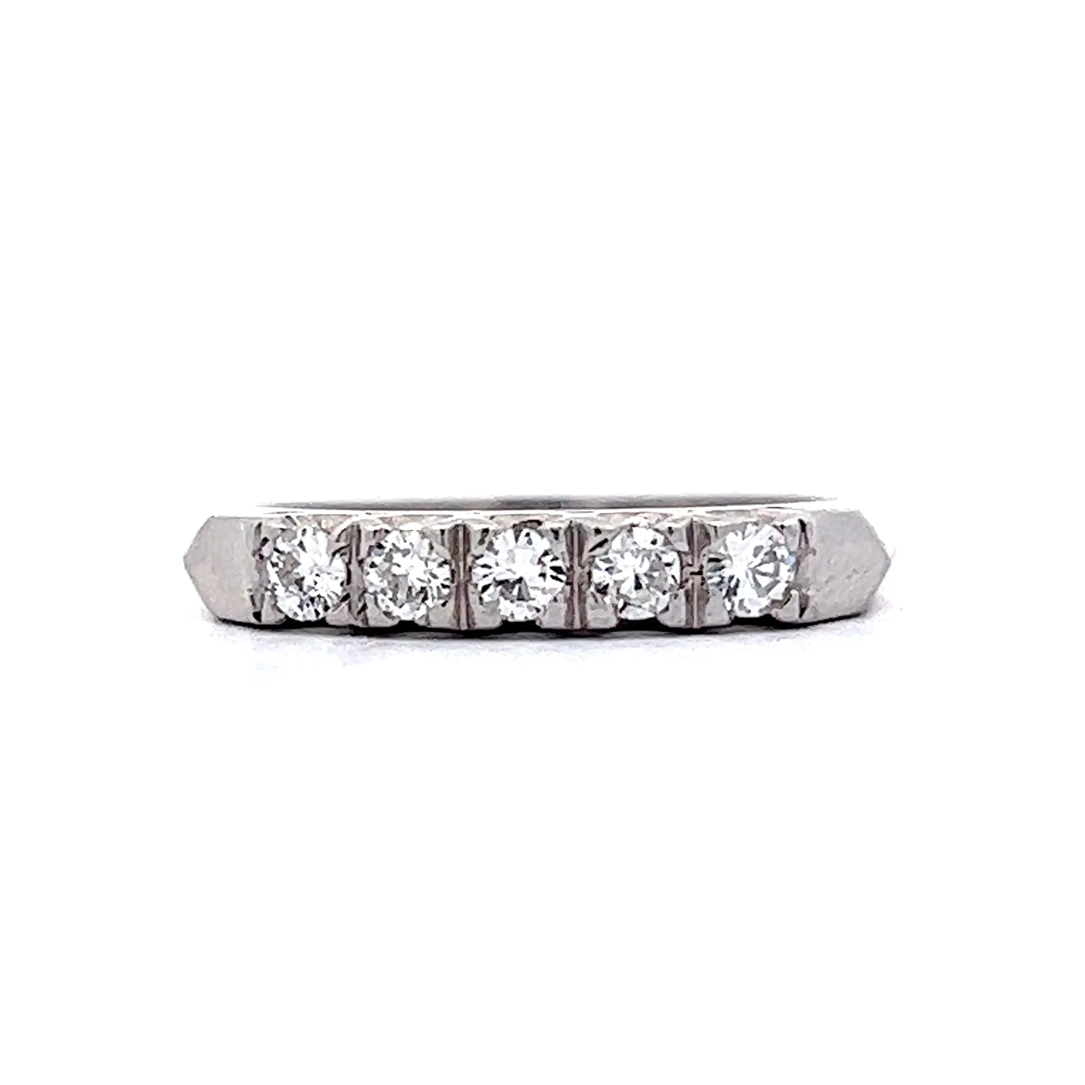 Wedding Band Modern .30 Round Brilliant Cut Diamonds in Platinum