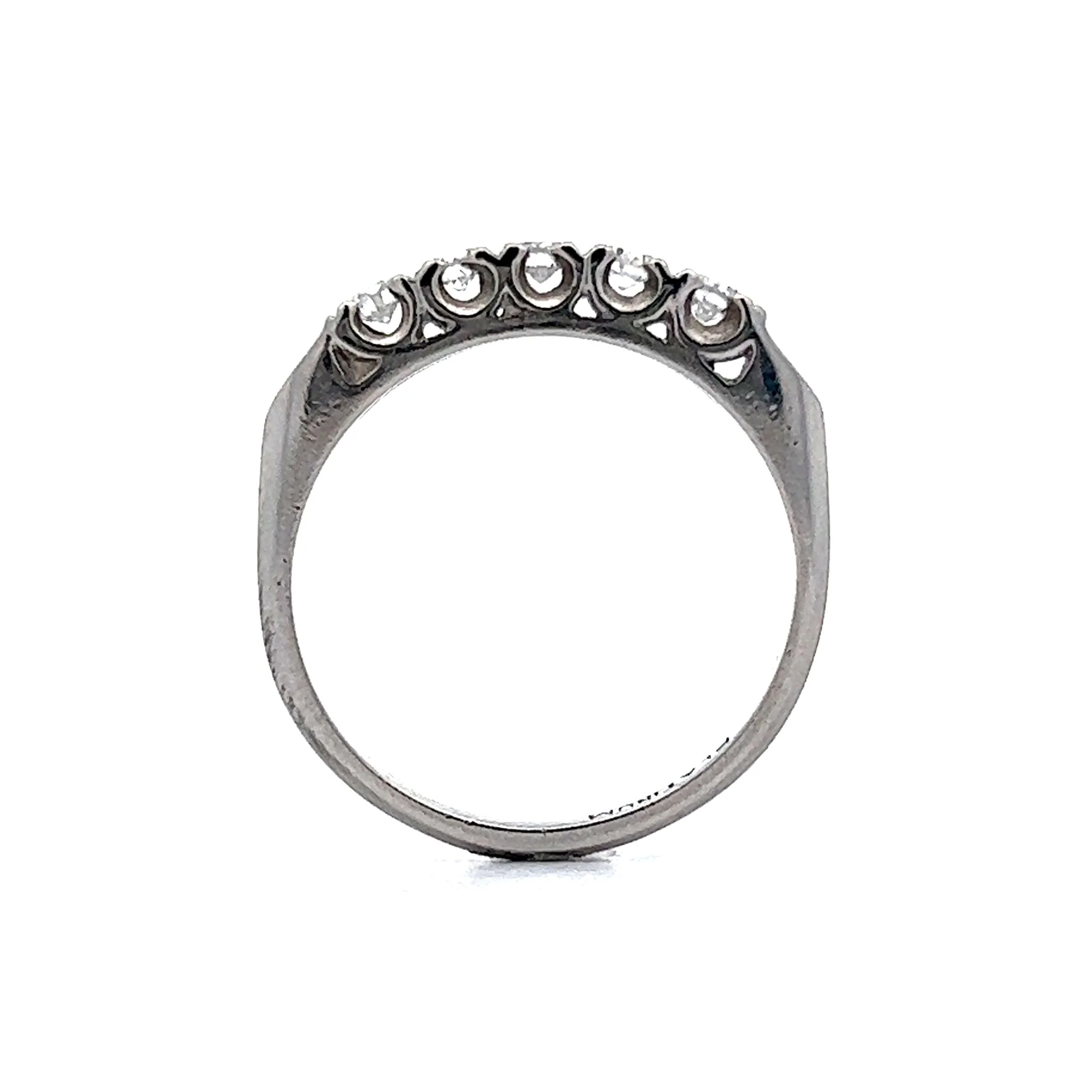 Wedding Band Modern .30 Round Brilliant Cut Diamonds in Platinum - Image 4