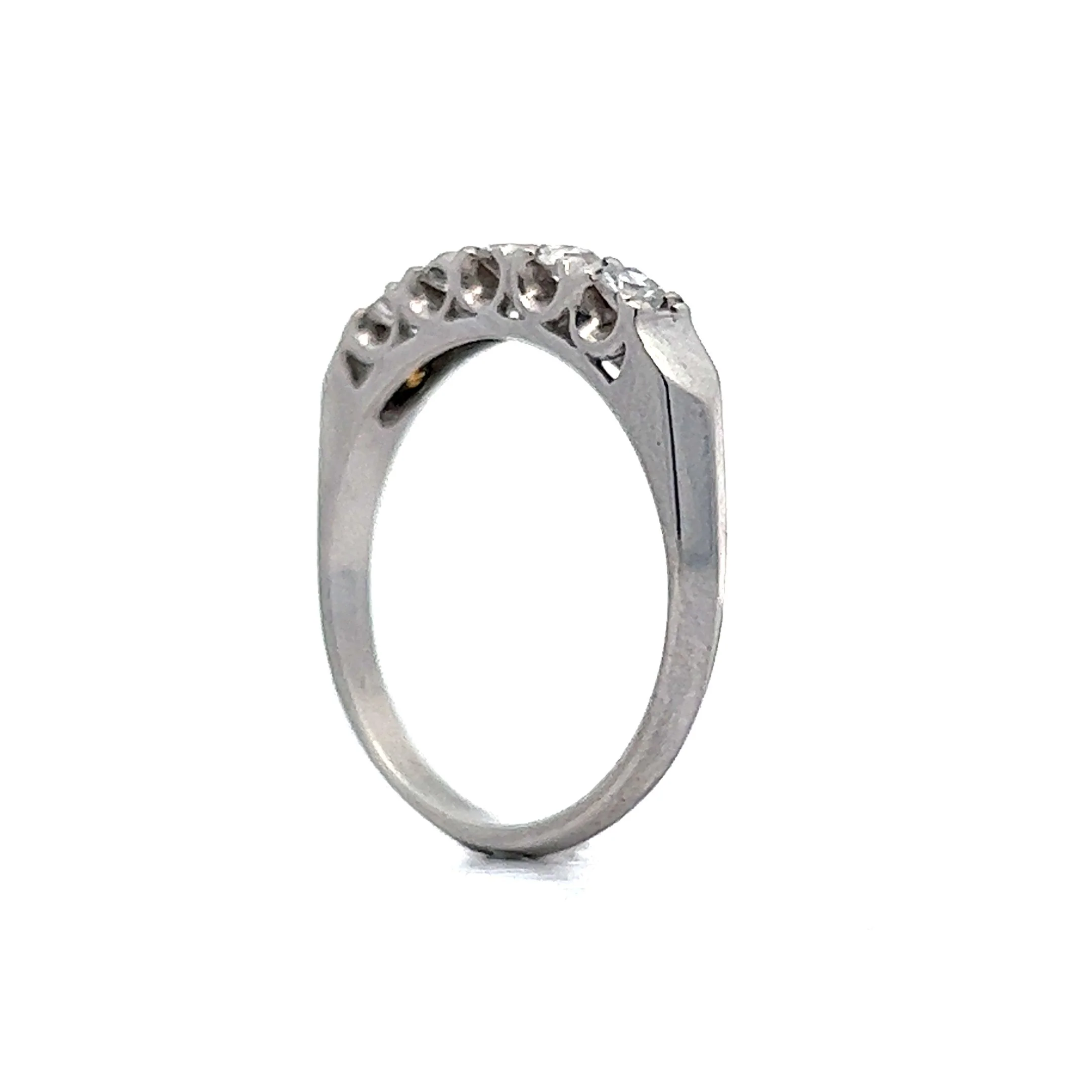 Wedding Band Modern .30 Round Brilliant Cut Diamonds in Platinum - Image 5