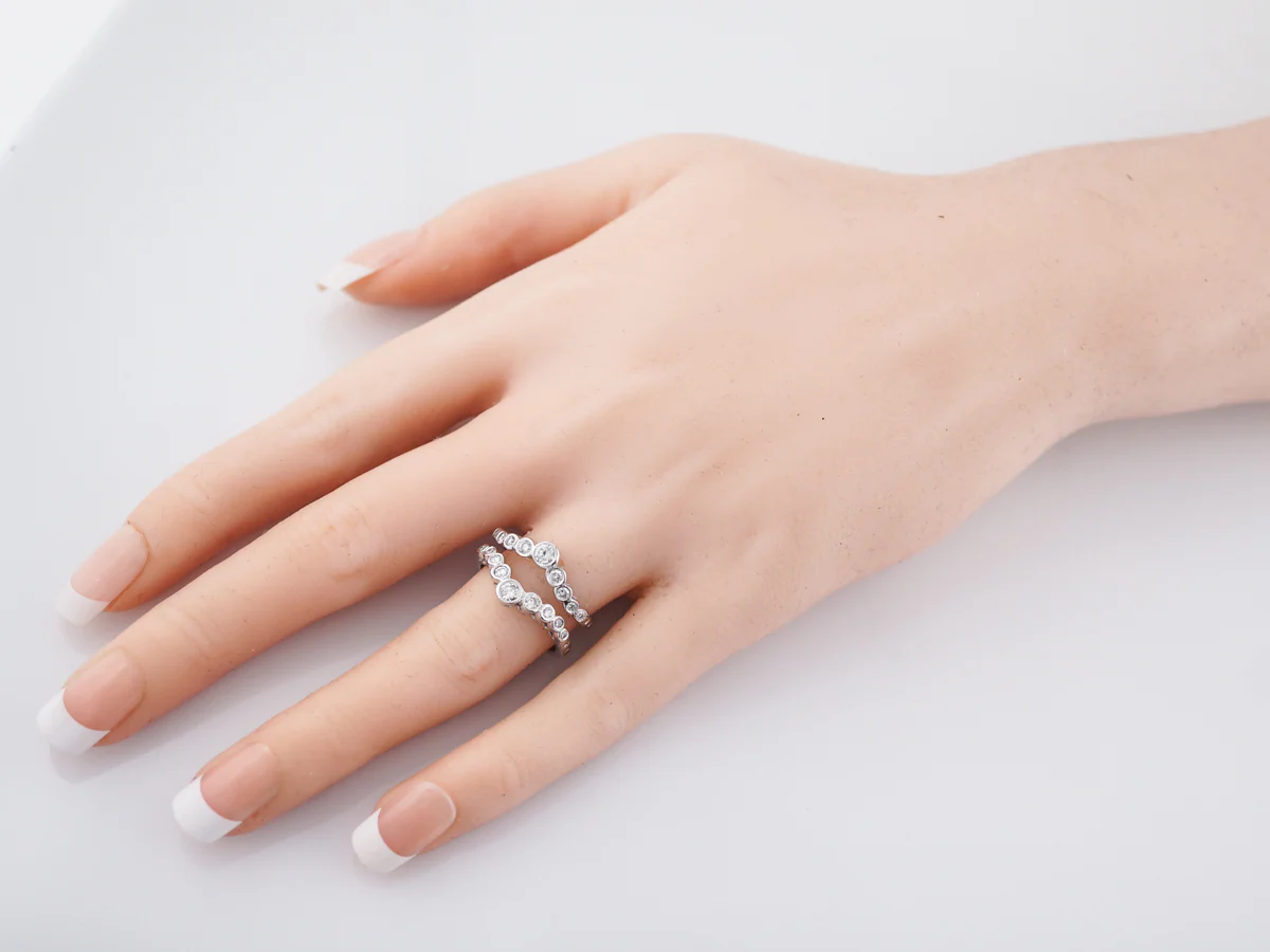 Wedding Band Modern .32 Round Brilliant Cut Diamonds in Platinum - Image 8