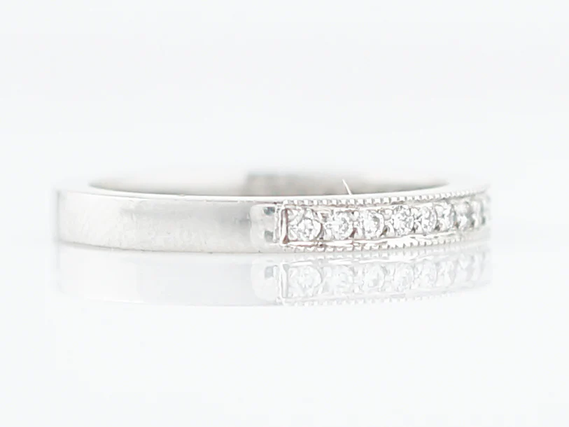 Wedding Band Modern .32 Round Brilliant Diamonds in Platinum - Image 2