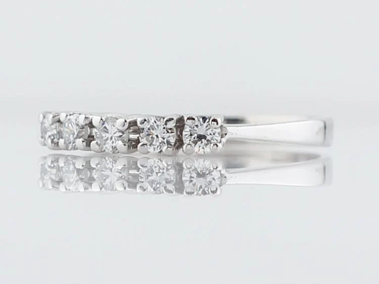 Wedding Band Modern .35 Round Brilliant Cut Diamonds in 18k White Gold - Image 3