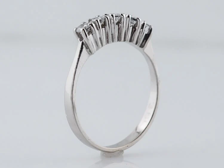 Wedding Band Modern .35 Round Brilliant Cut Diamonds in 18k White Gold - Image 4