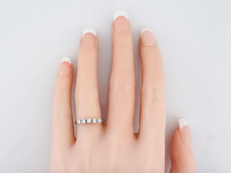 Wedding Band Modern .35 Round Brilliant Cut Diamonds in 18k White Gold - Image 7