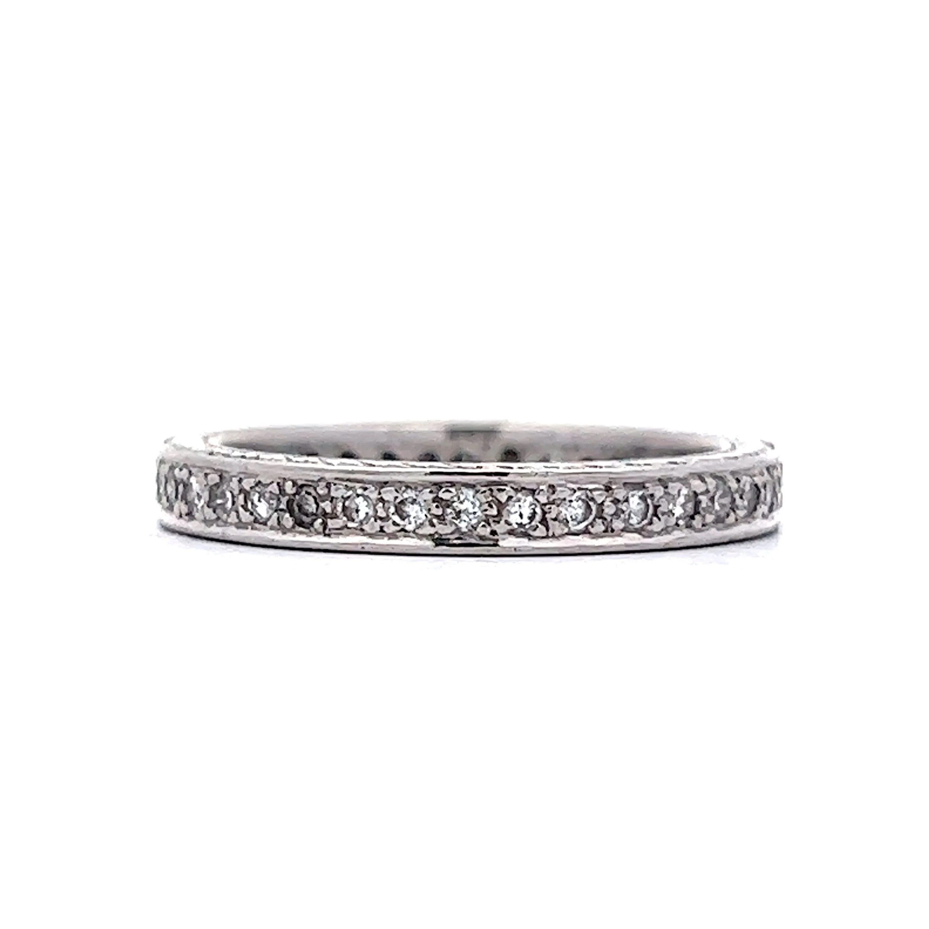 Wedding Band Modern .46 Round Brilliant Cut Diamonds in Platinum - Image 2