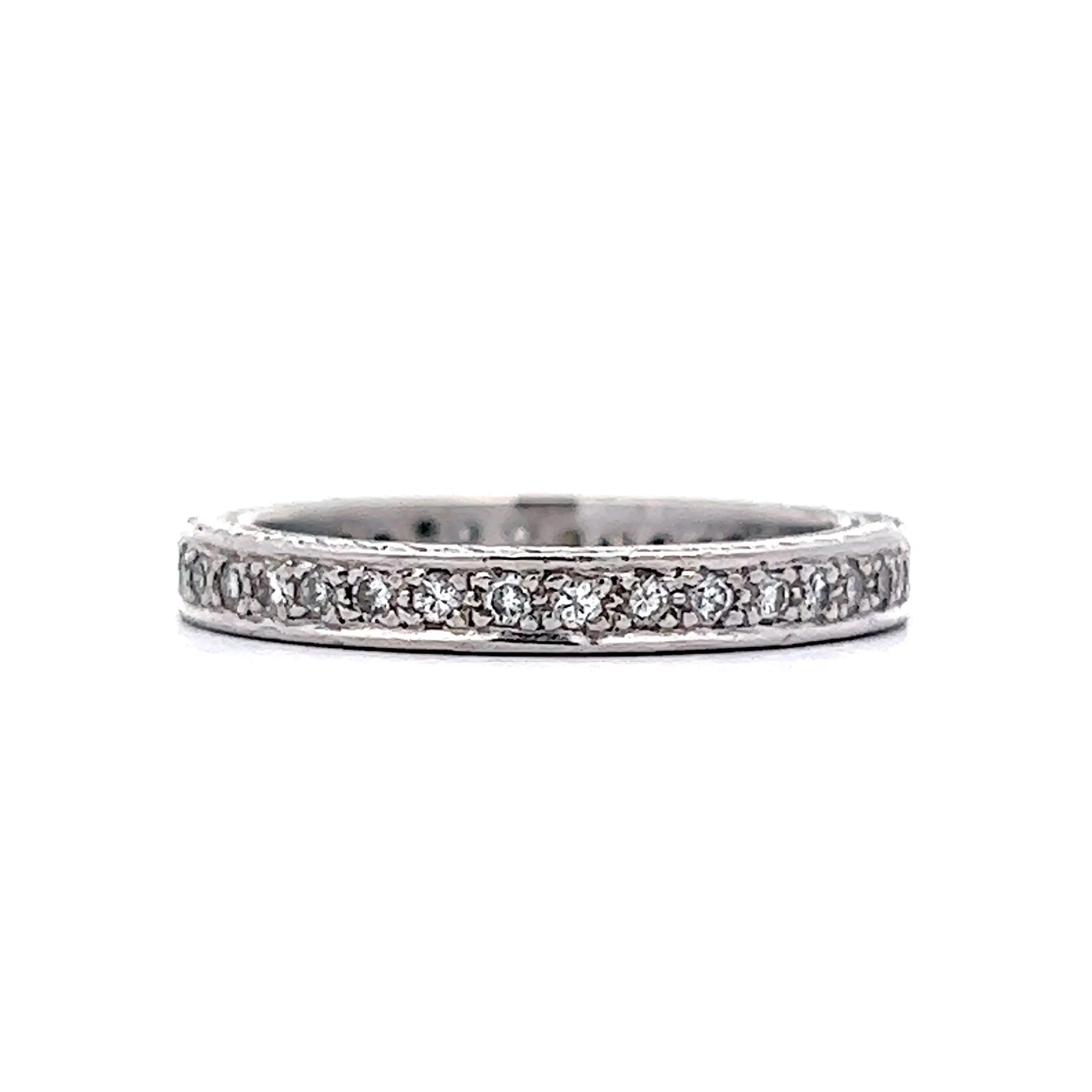 Wedding Band Modern .46 Round Brilliant Cut Diamonds in Platinum - Image 3