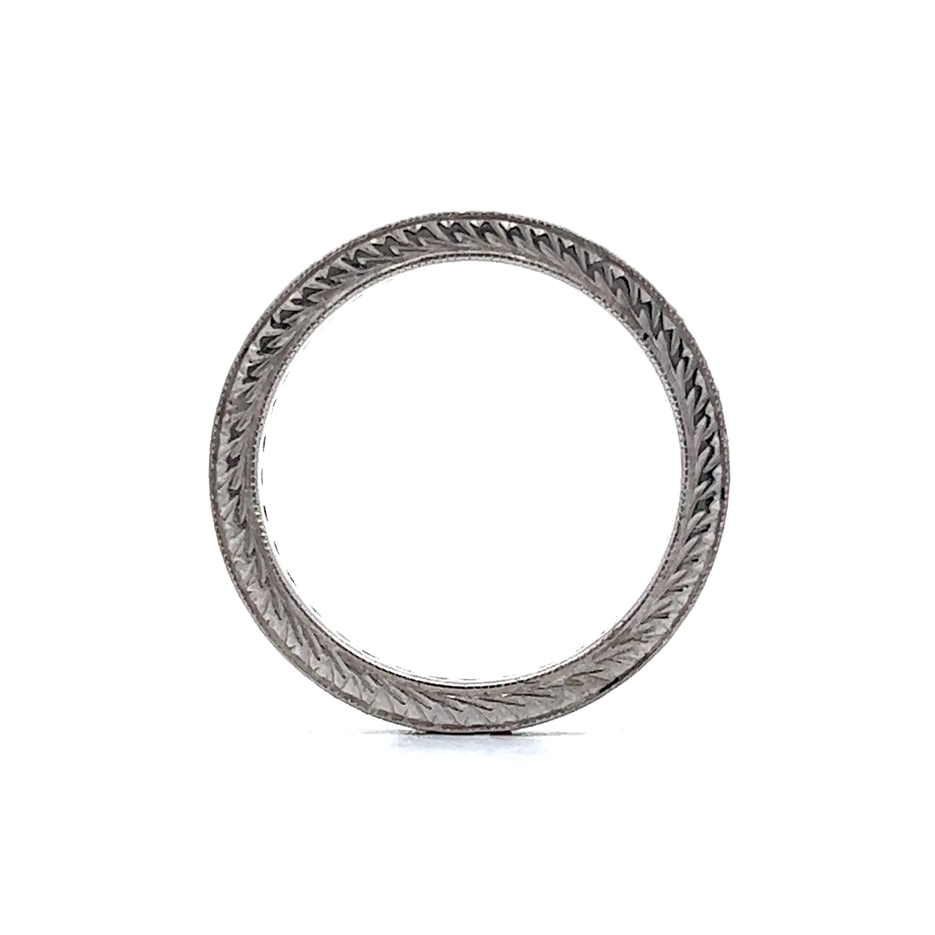 Wedding Band Modern .46 Round Brilliant Cut Diamonds in Platinum - Image 4