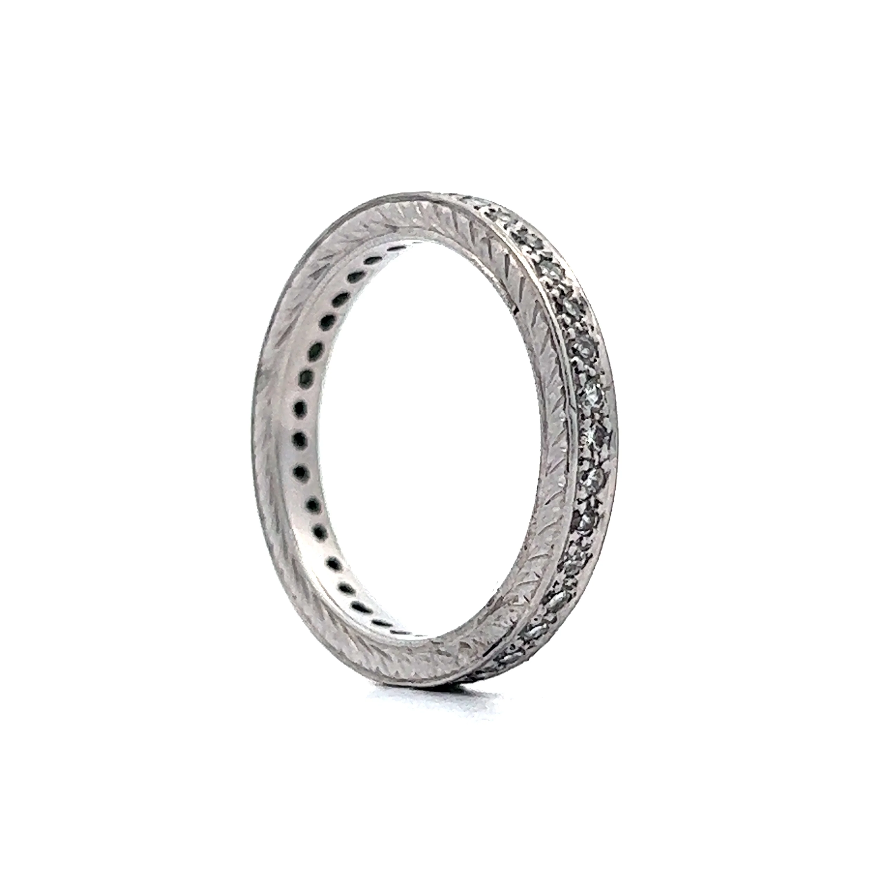 Wedding Band Modern .46 Round Brilliant Cut Diamonds in Platinum - Image 5