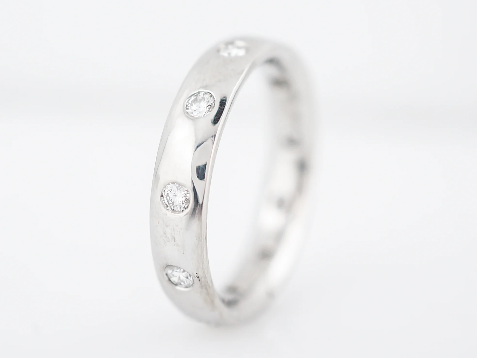 Wedding Band Modern .55 Round Brilliant Cut Diamonds in Platinum - Image 2