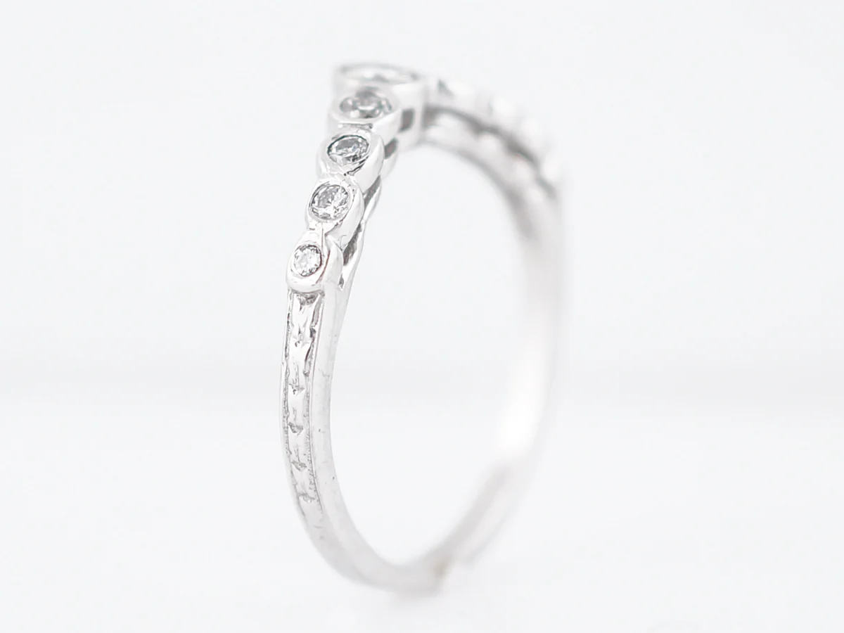 Wedding Band Modern .32 Round Brilliant Cut Diamonds in Platinum - Image 6