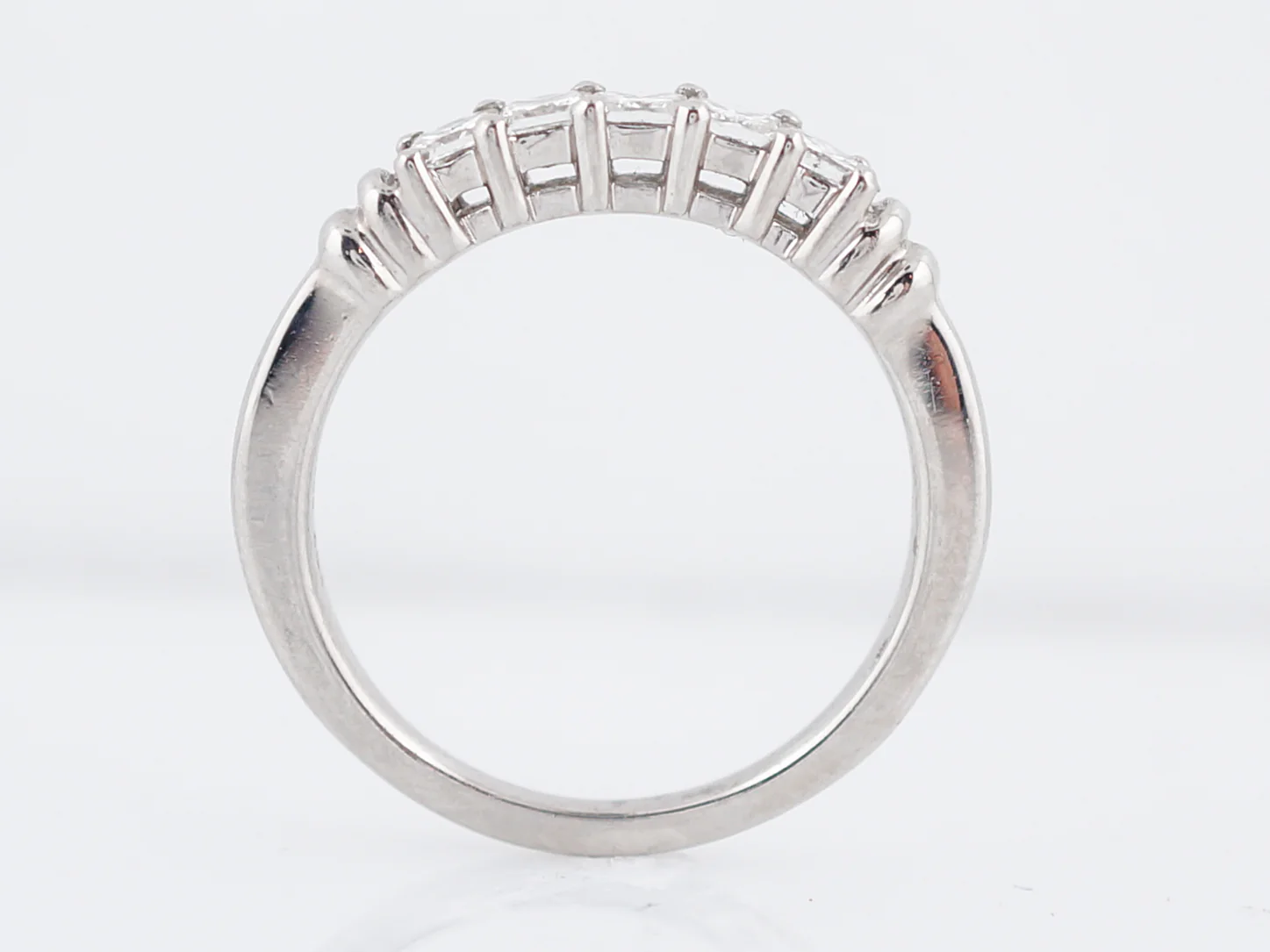 Wedding Band Modern .60 Princess Cut Diamonds in Platinum - Image 5