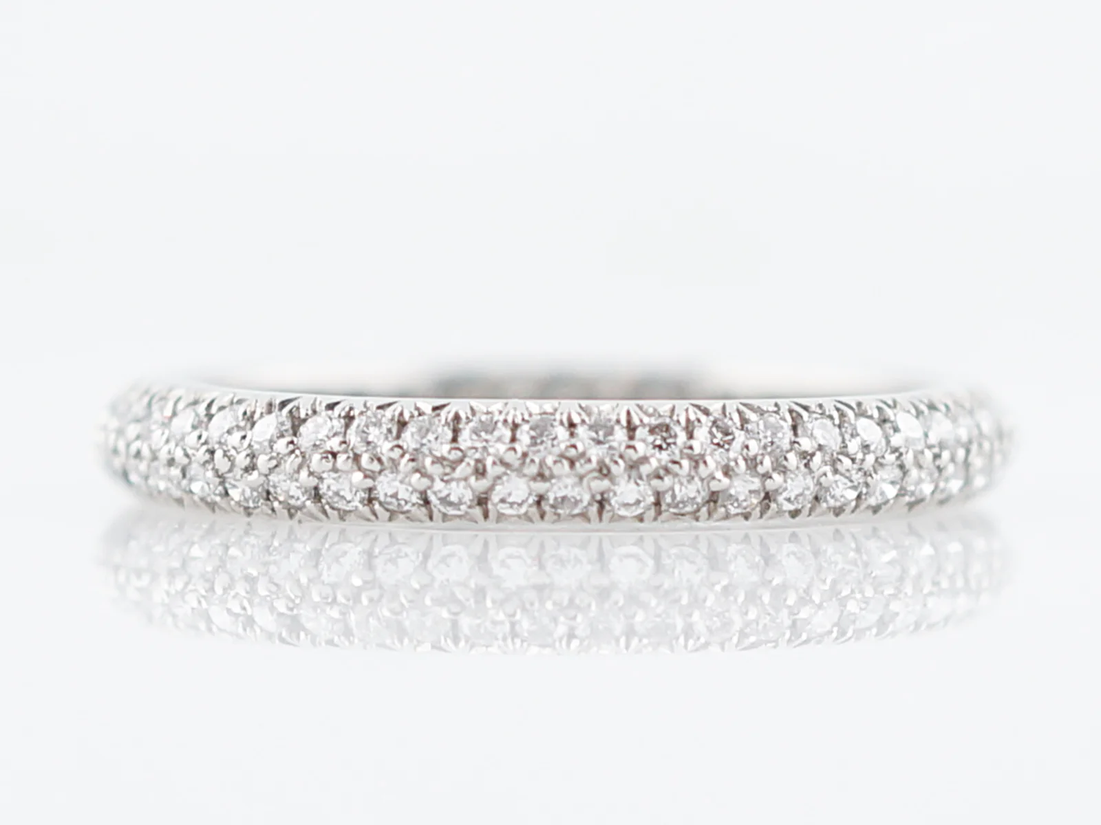 Wedding Band Modern .61 Round Brilliant Cut Diamonds in Platinum