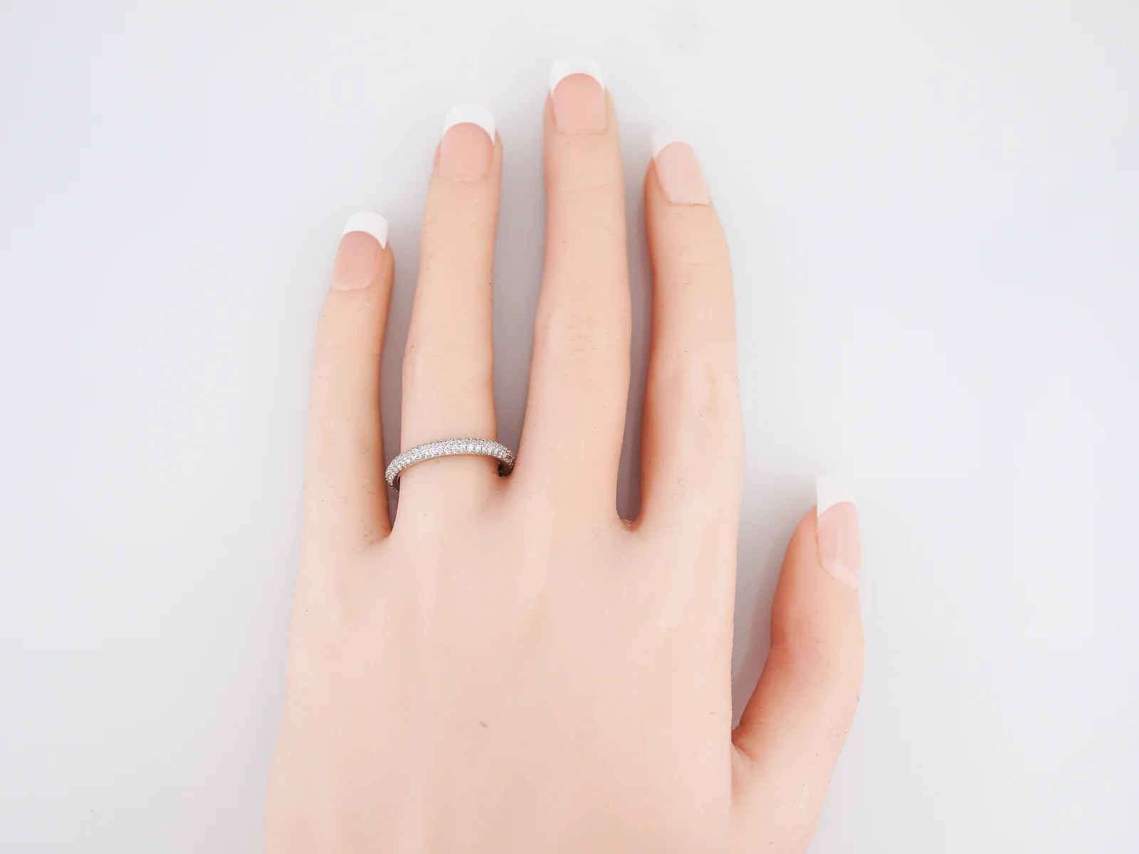 Wedding Band Modern .61 Round Brilliant Cut Diamonds in Platinum - Image 4