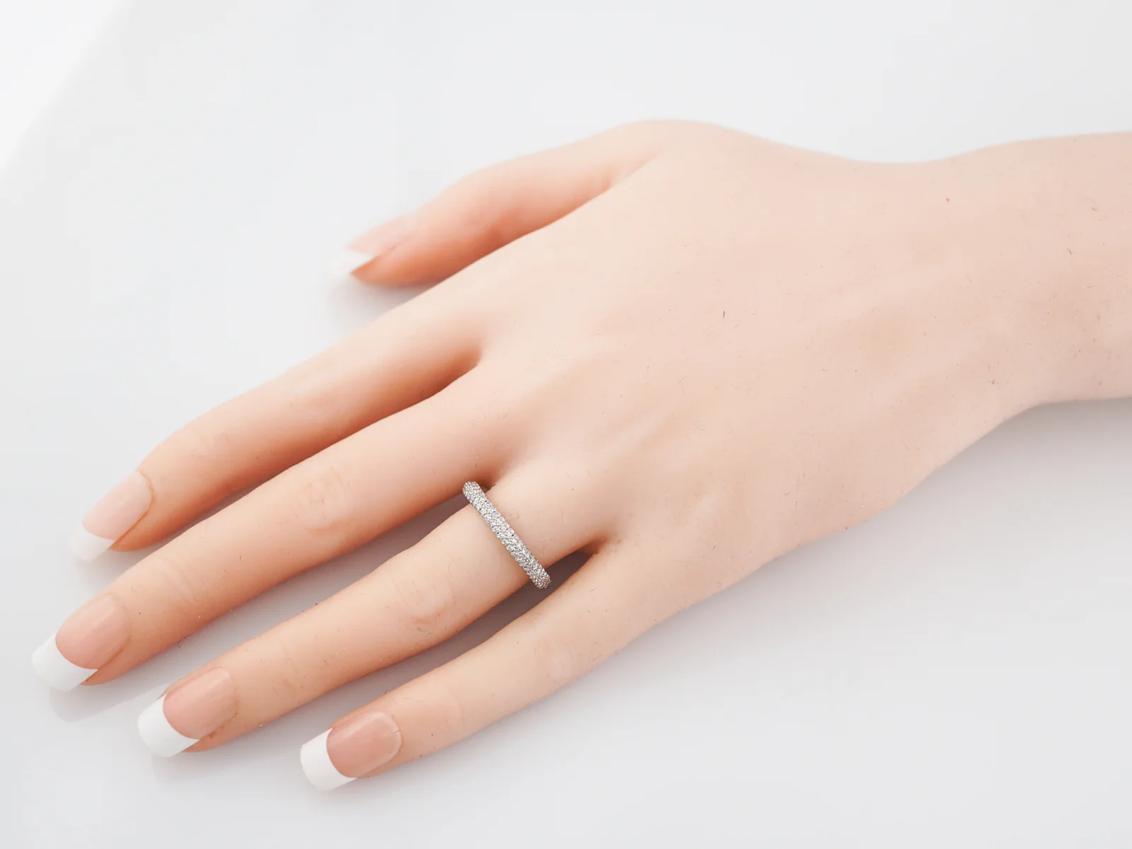 Wedding Band Modern .61 Round Brilliant Cut Diamonds in Platinum - Image 5