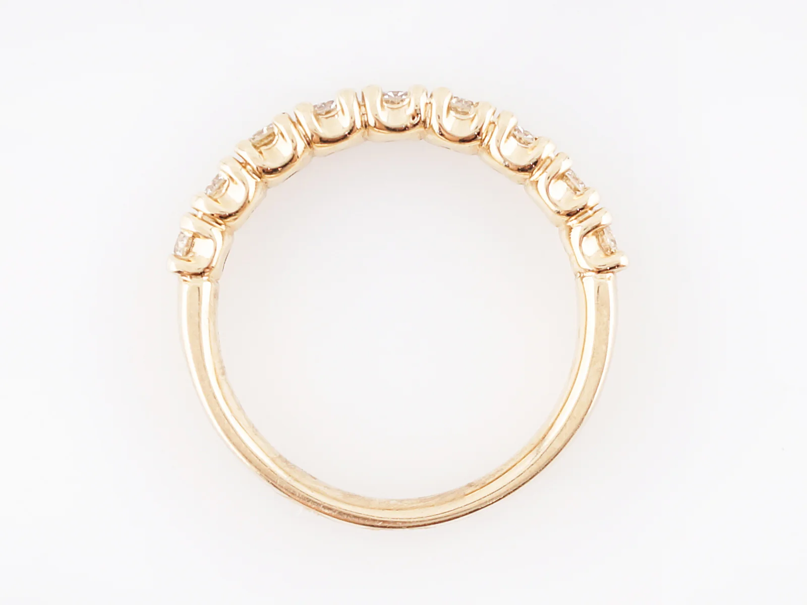 Wedding Band Modern .80 Round Brilliant Cut Diamond in 14k Yellow Gold - Image 6