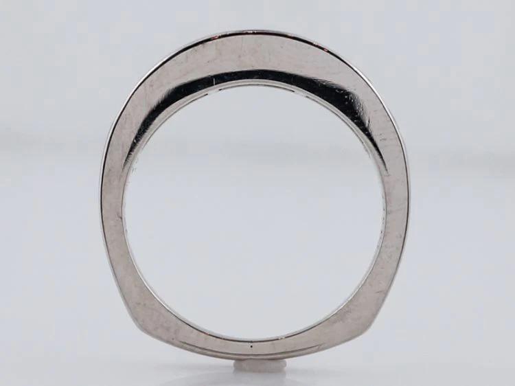 Wedding Band Modern .98 Round Brilliant Cut Diamonds in 14k White Gold - Image 4