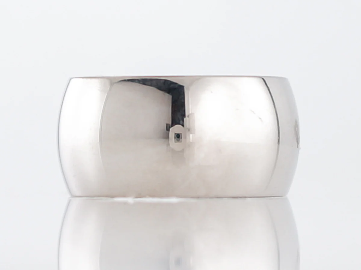 Wedding Band Modern Men's Half Round in 14k White Gold