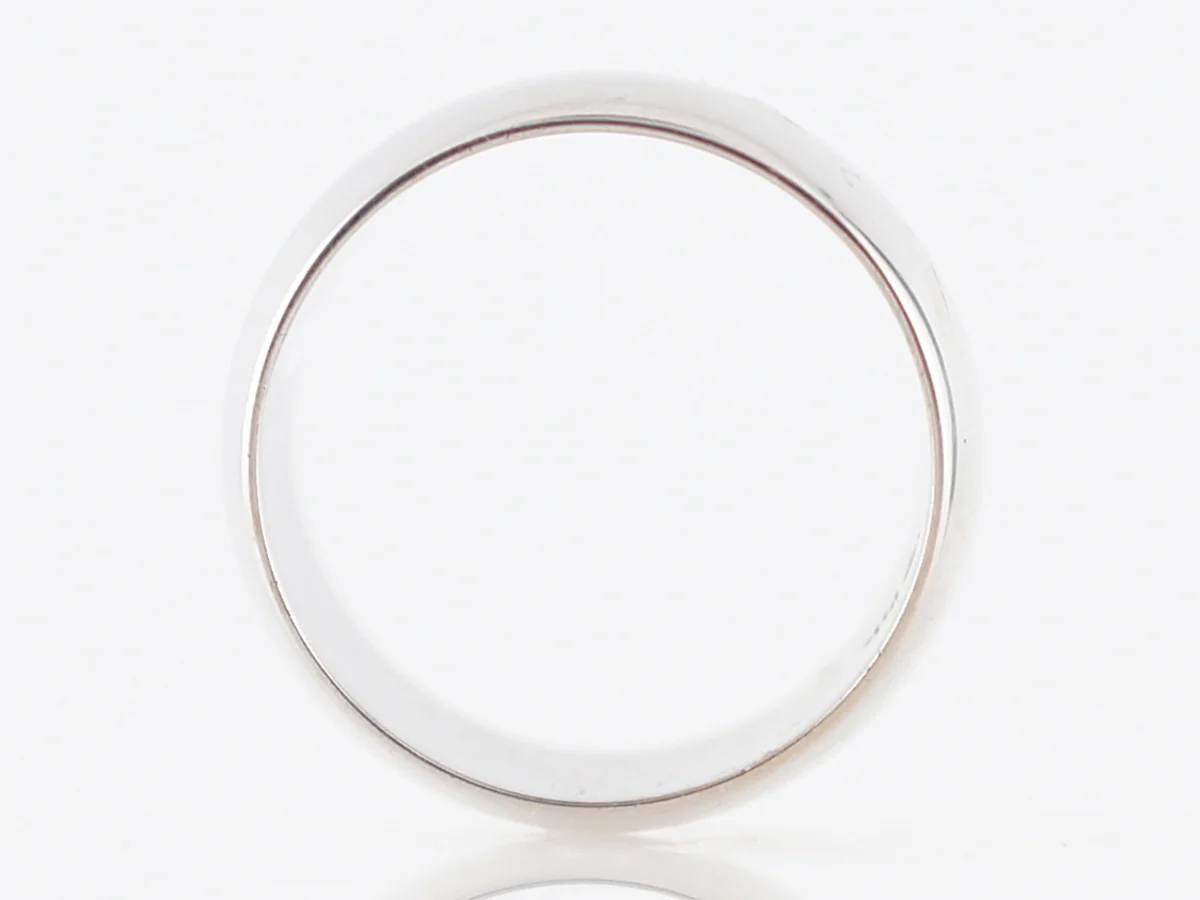 Wedding Band Modern Men's Half Round in 14k White Gold - Image 3