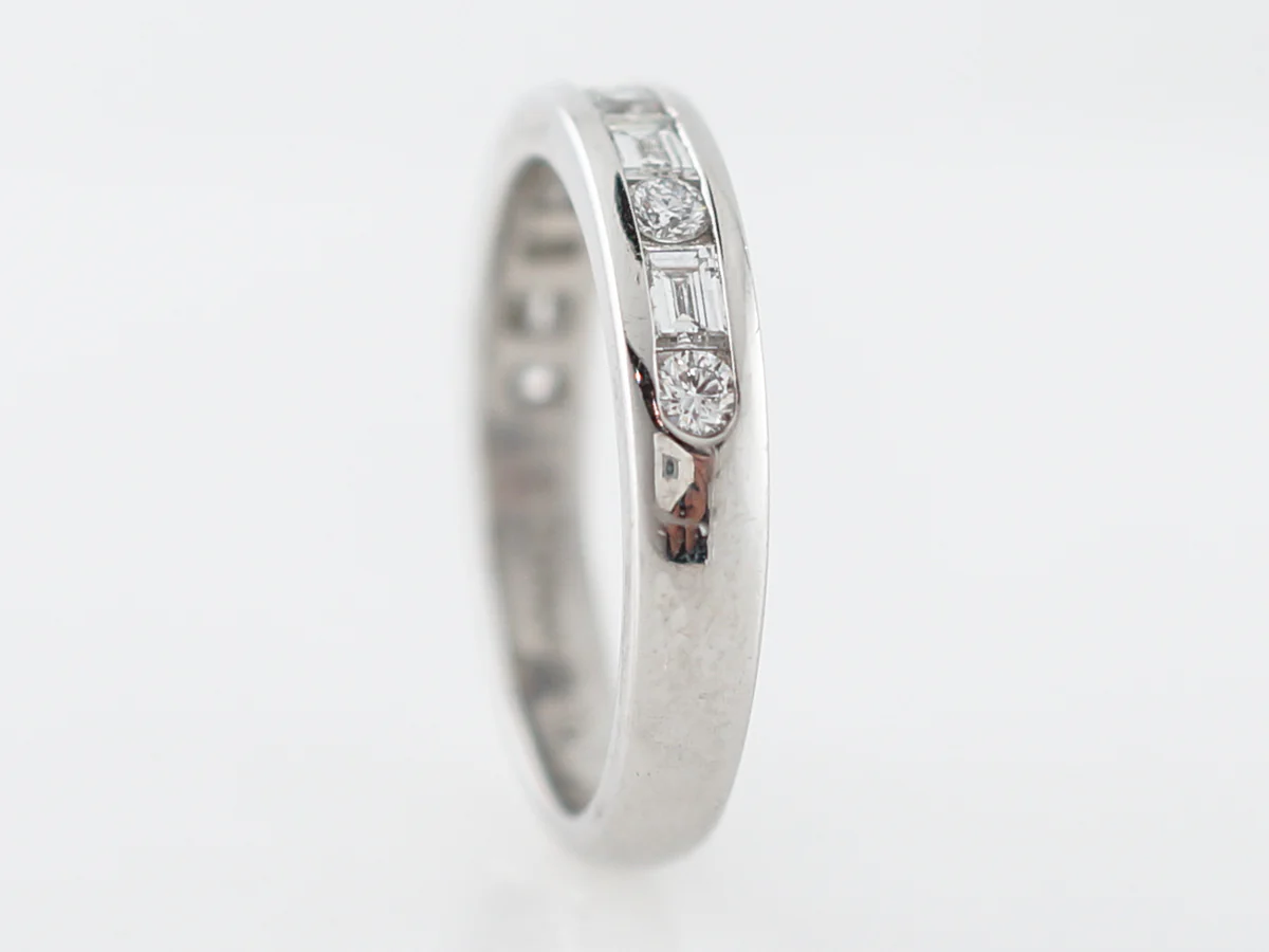 Wedding Band Modern Tiffany & Co .66 Round Brilliant & Baguette Cut Diamonds in Platinum - Image 5