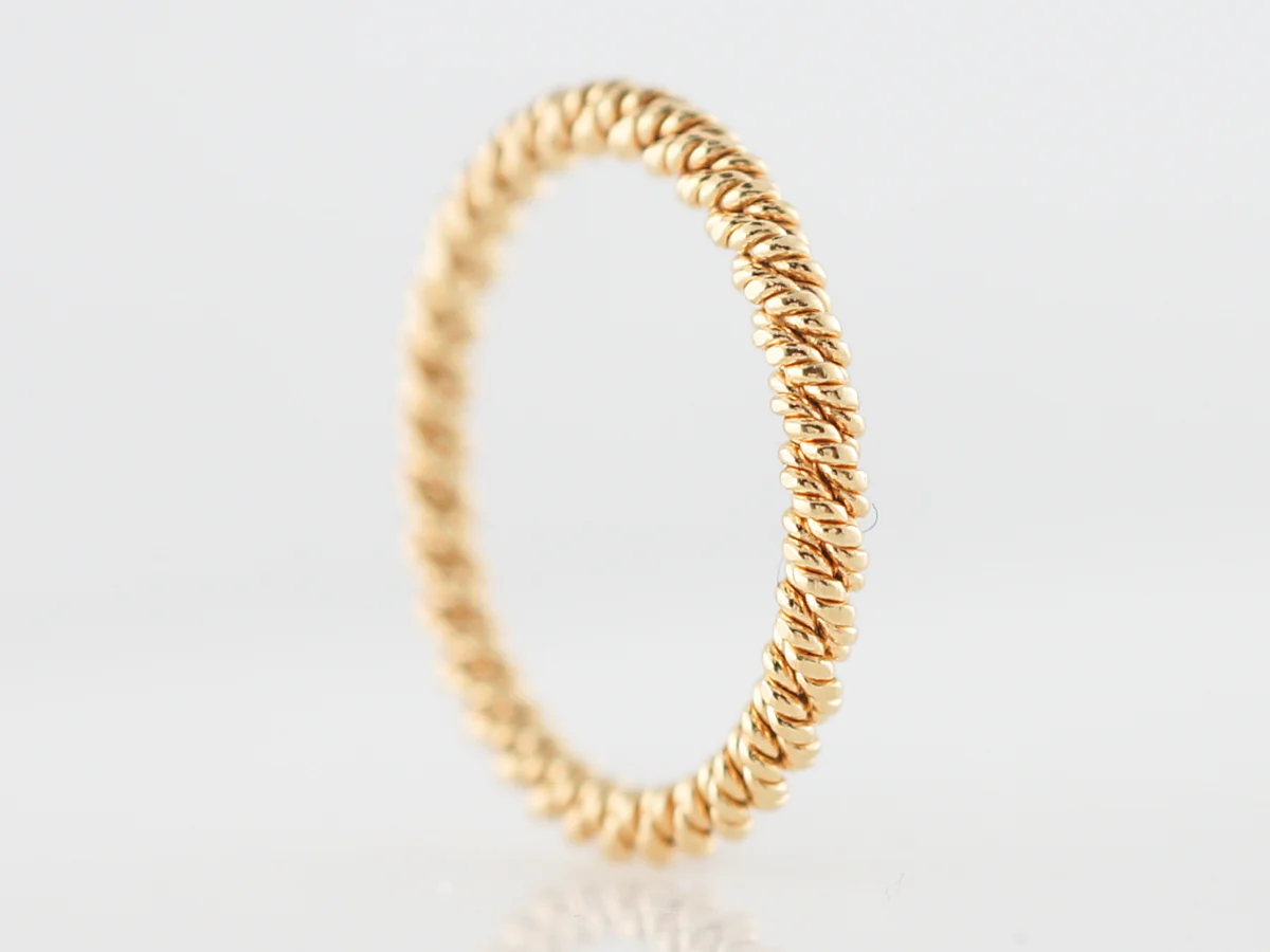 Wedding Band Modern Twisted Rope in 18k Yellow Gold - Image 2