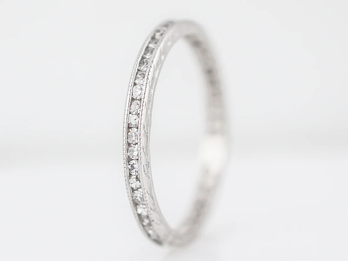 Wedding Eternity Band Modern .47 Single Cut Diamonds in Platinum - Image 2