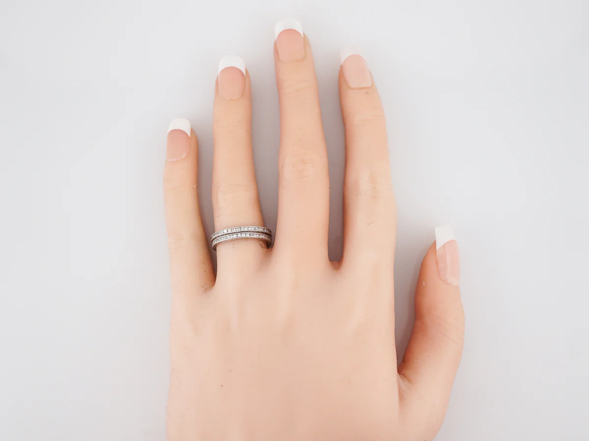 Wedding Eternity Band Modern .47 Single Cut Diamonds in Platinum - Image 4