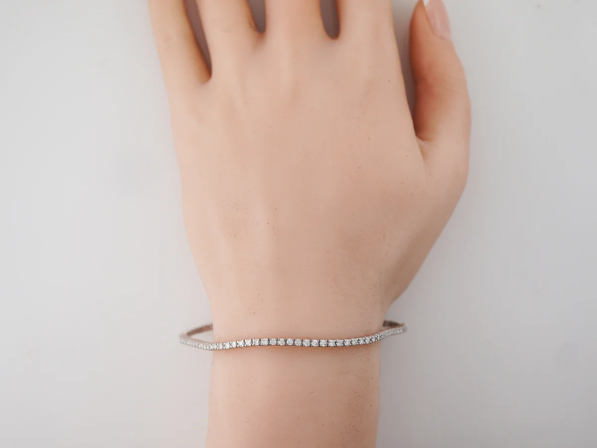 White Gold Diamond Tennis Bracelet 1.73 Carats - Image 4