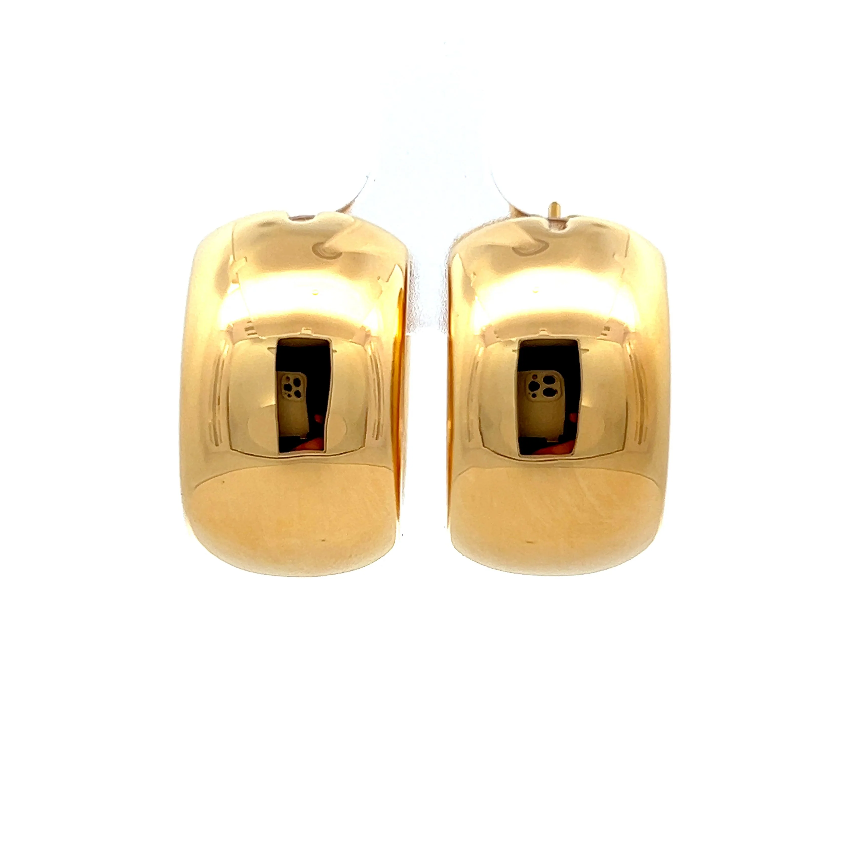 Wide Puffy Hoop Earrings in 18k Yellow Gold