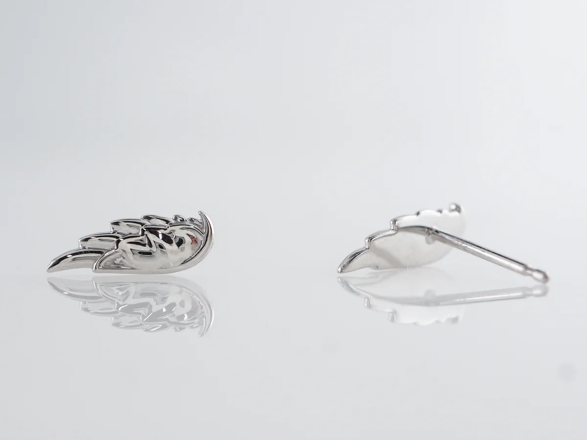 Wing Stud Earrings in 14k White Gold - Image 4