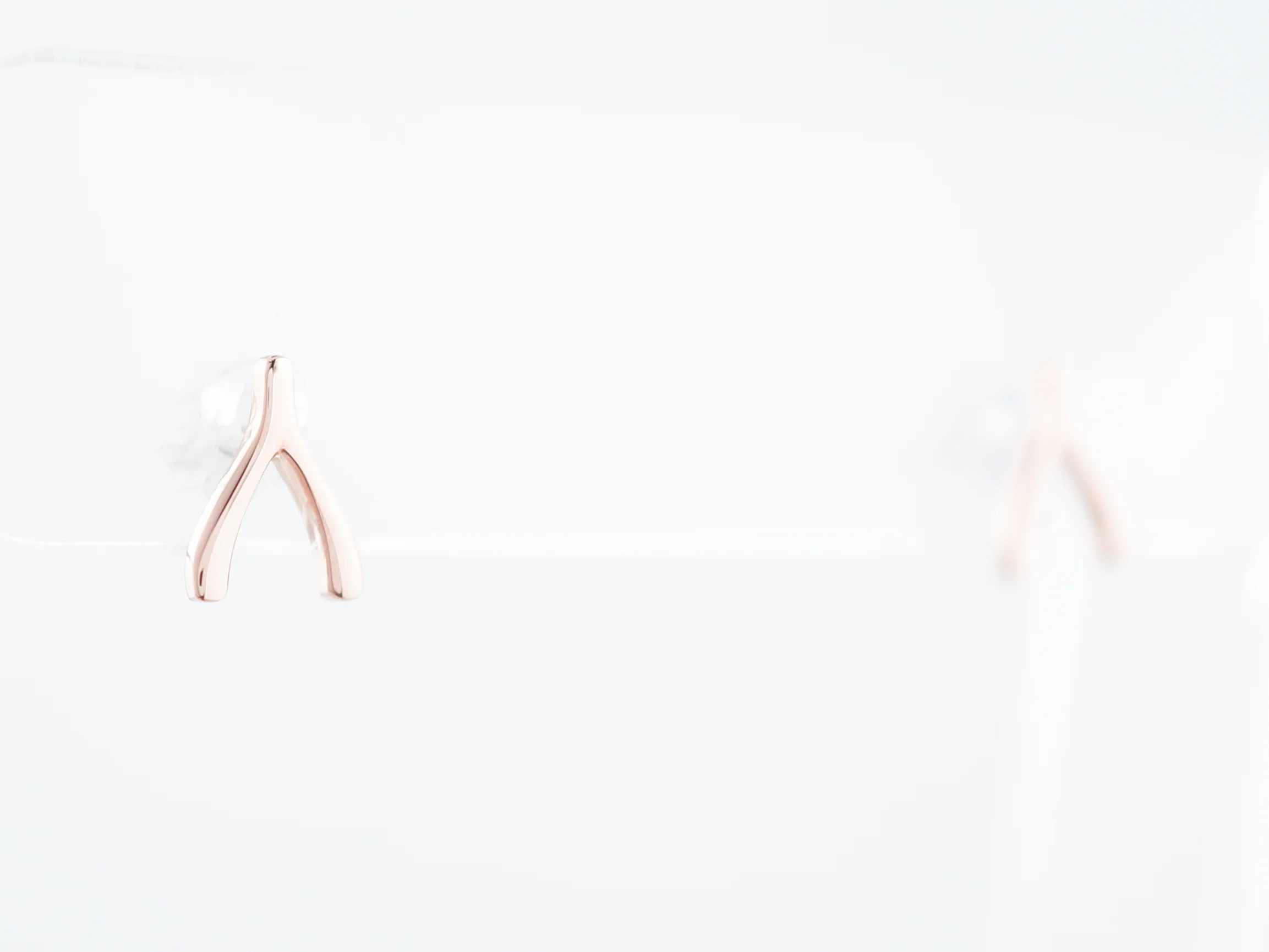 Wish Bone Earrings Modern in 14K Rose Gold - Image 3