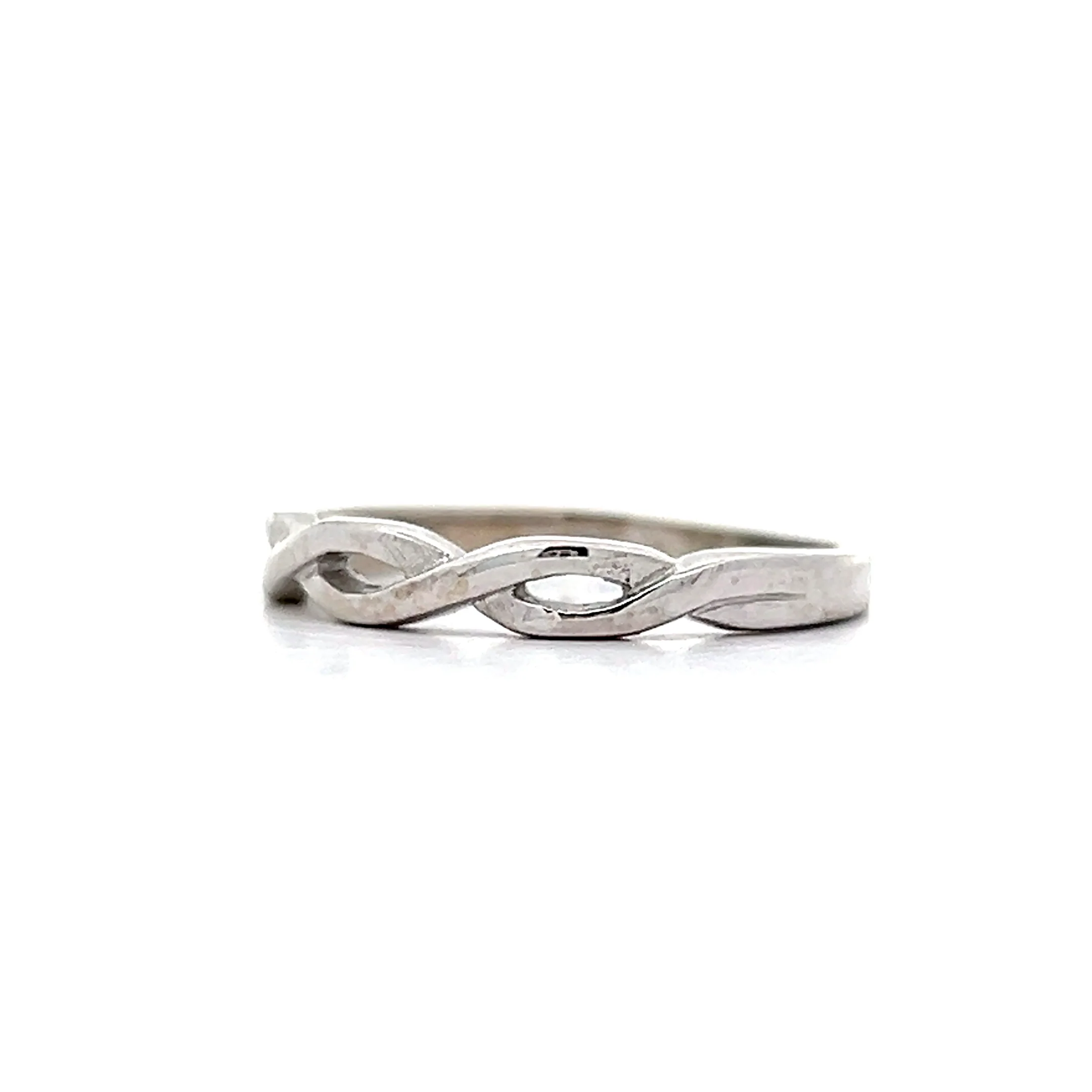 Woven Wedding Band in 14k White Gold - Image 2