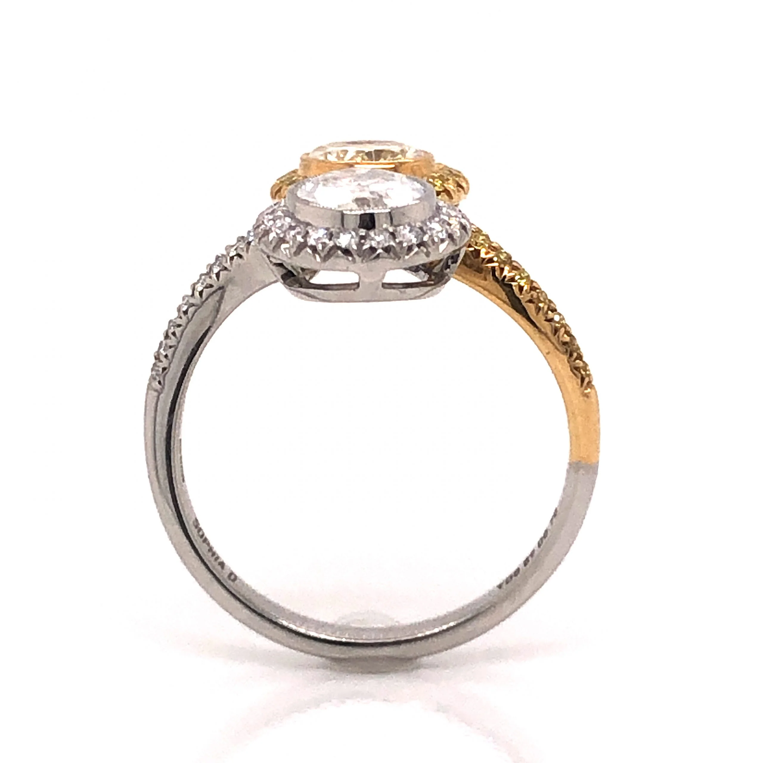 Yellow Diamond Toi Et Moi Ring in 18k Gold & Platinum - Image 4